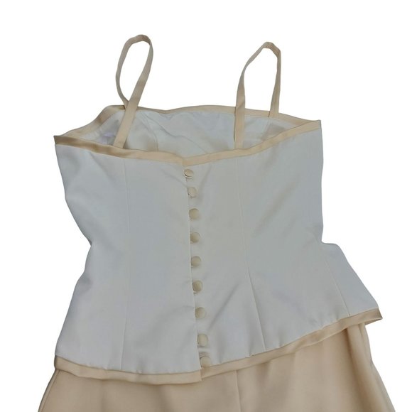 Vintage Watters and Watters Two-Piece White/Yellow 90s/Y2K Bridesmaid Dress Sz 2 - Picture 9 of 13